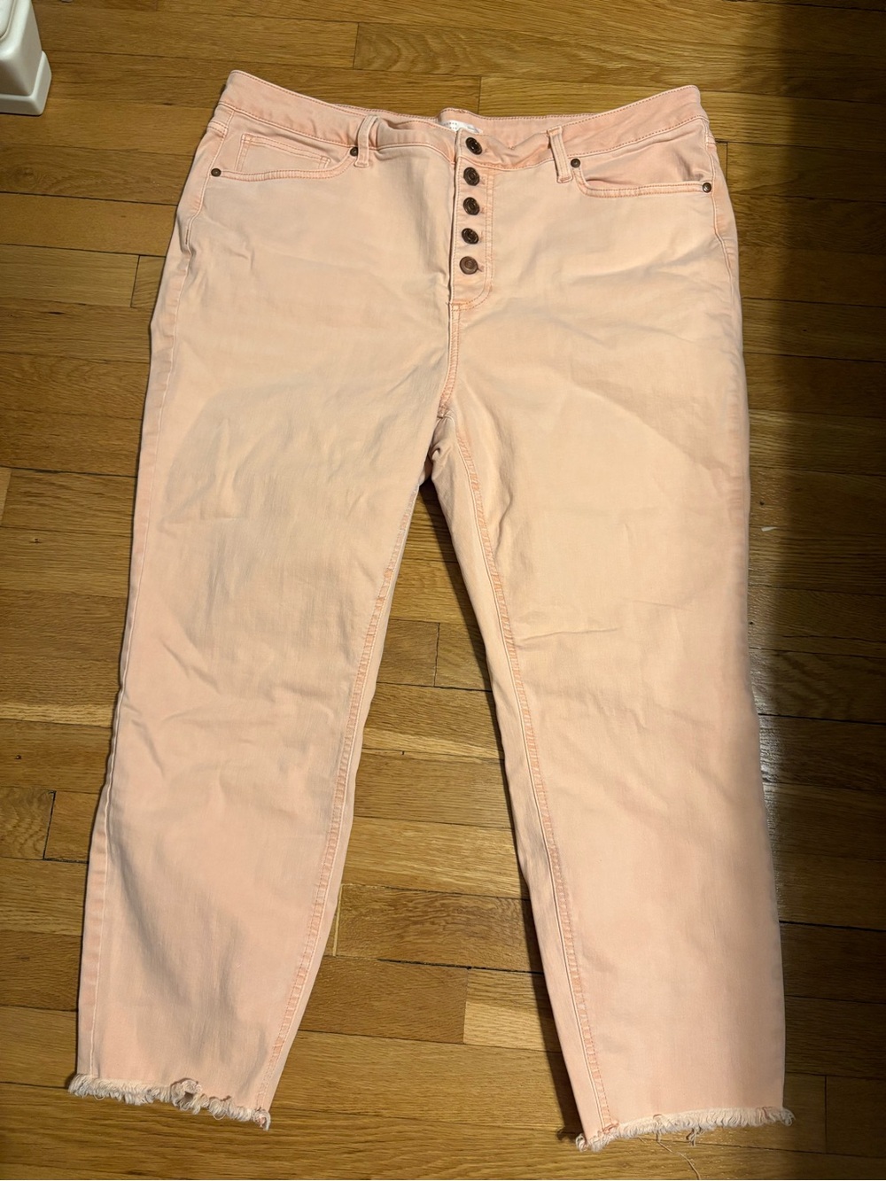 LC Lauren Conrad Soft Peach Button-Fly ankle Jeans